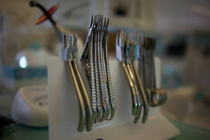 Tools and equipment sterilization in Orthodontist’s office.